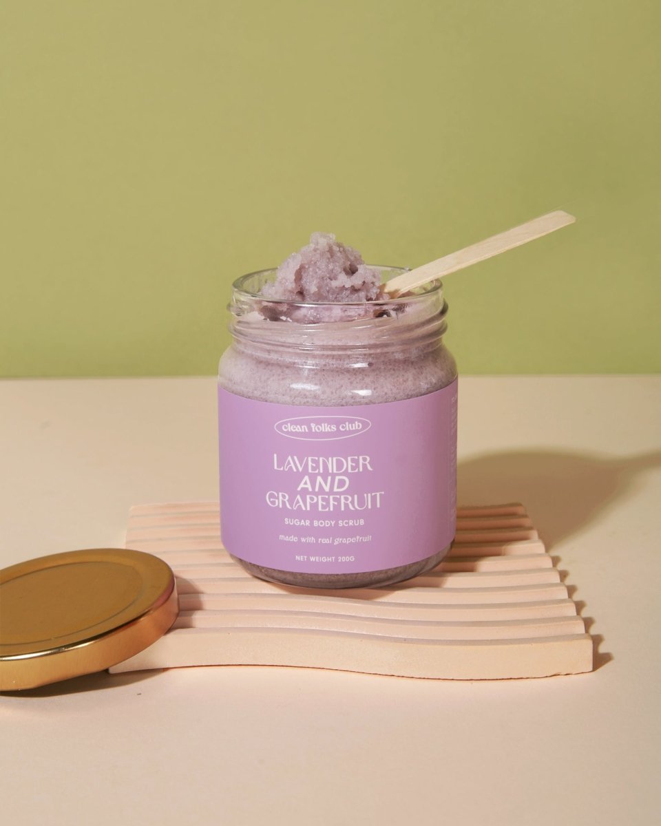 Lavender &amp; Grapefruit Sugar Body Scrub - Clean Folks Club